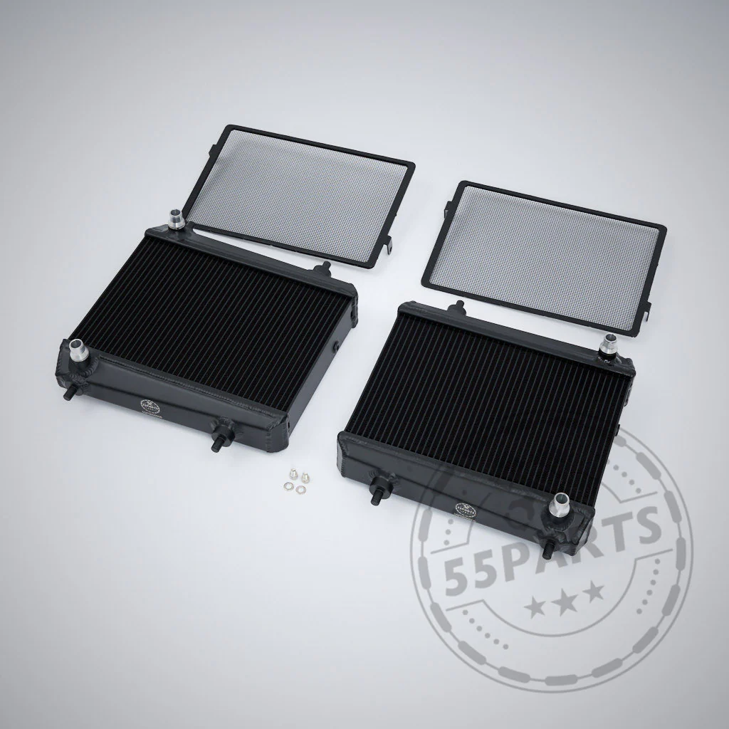 55Parts Aluminium Upgrade Kühlmittelkühler, Wasserkühler seitlich (für die Radhäuser) passend für BMW G87 M2, G80 G81 M3, G82 G83 M4 S58 INKLUSIVE TEILEGUTACHTEN!