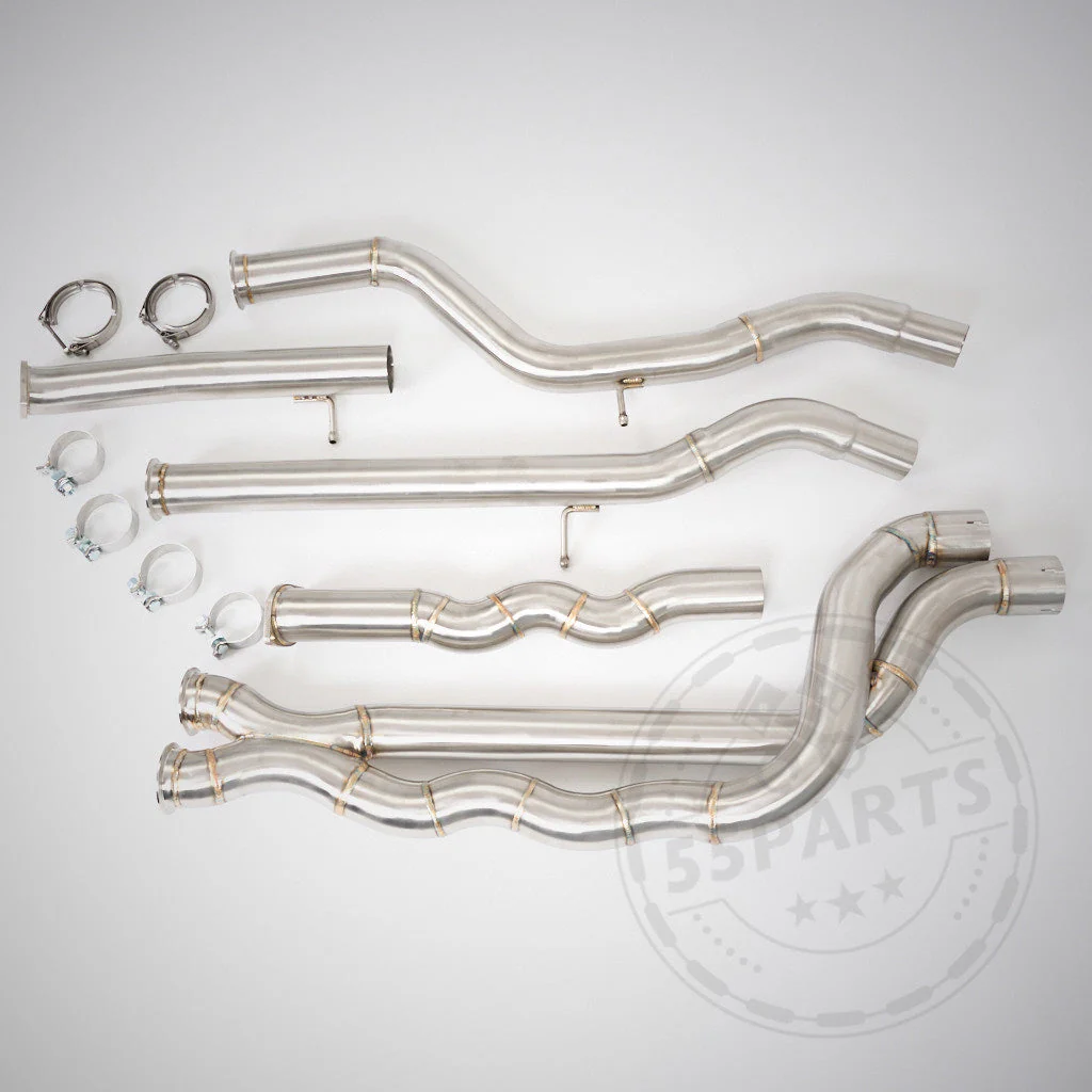 55Parts Special: Equal Length EL Midpipe Resonated mit Schalldämpfern passend für BMW F87 M2 Competition (inkl. CS) mit S55 Motor - Image 2