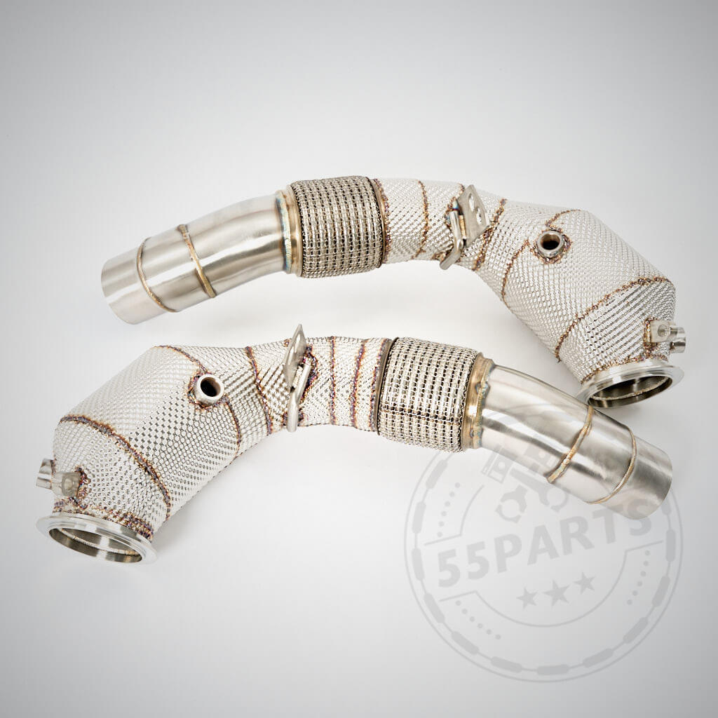 High Flow Downpipes Thermoisoliert mit 200 Zeller Katalysatoren passend für BMW M5, M6 F10, F11 F12, F13 S63 - Image 2