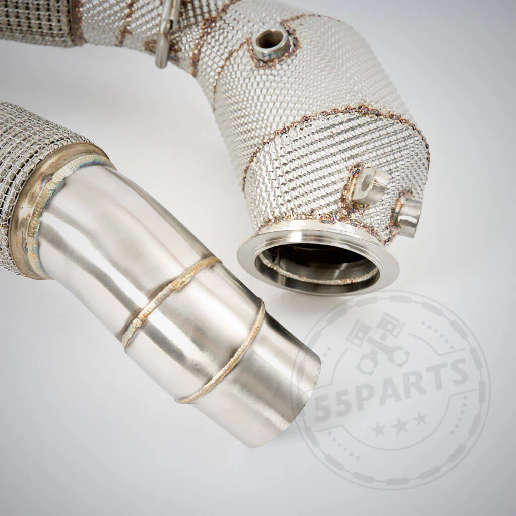 High Flow Downpipes Thermoisoliert mit 200 Zeller Katalysatoren passend für BMW M5, M6 F10, F11 F12, F13 S63 - Image 3