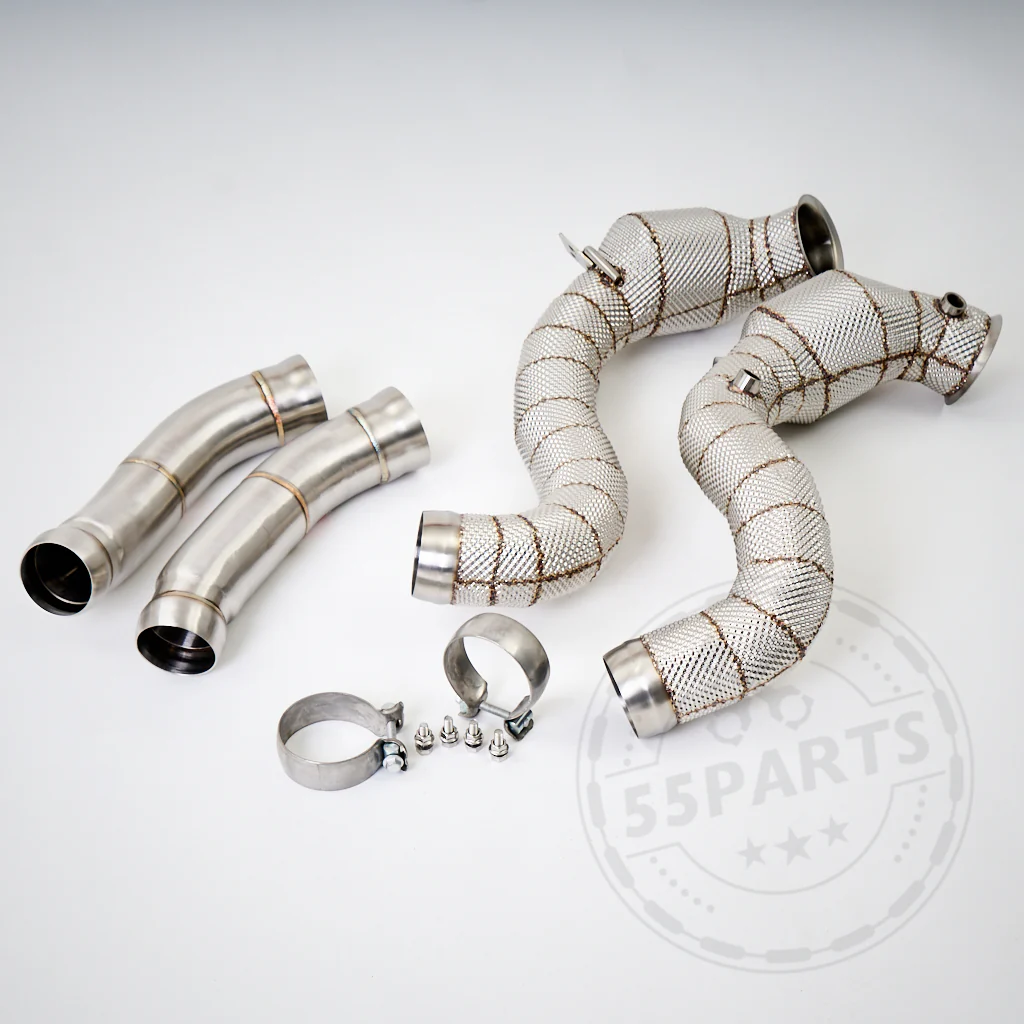 High Flow 3.5" (Katlos oder mit 200 Zeller) Downpipes passend für Mercedes Benz AMG C63(S) W205 M177 - Image 3
