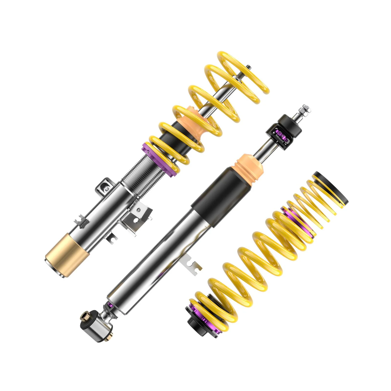 KW Gewindefahrwerk V3 inox passend für BMW M2 F87, M3 F80, M4 F82, F83 ohne Elektronische Dämpferregelung - Image 2