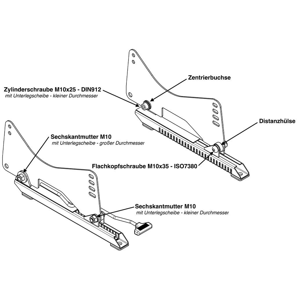 Teutscher Recaro Pole Position Sitzkonsolen passend für BMW E30 inkl. Materialnachweis - Image 3